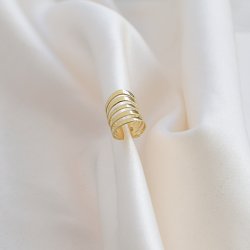 "Fay" earcuff i 18k forgylt sterlings�lv.