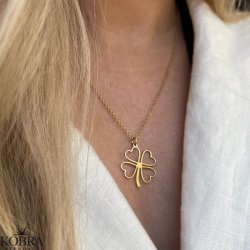 "Fortuna" 18 karat forgyldt firkløver halskæde