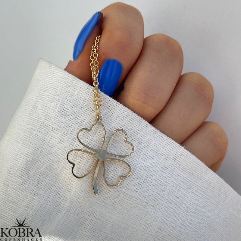 "Fortuna" 18 karat forgyldt firkløver halskæde