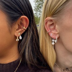"Panama" slv earcuff med hvide sten