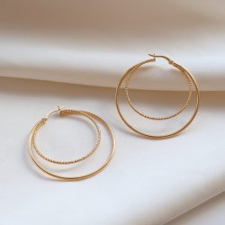 "Freja" gold hoops (large)
