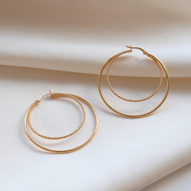 "Freja" gold hoops (large)