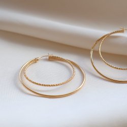 "Freja" gold hoops (large)