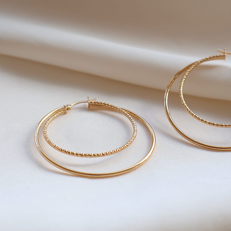 "Freja" gold hoops (large)