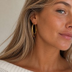 "Freja" gold hoops (large)