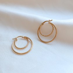 "Freja" gold hoops (medium)