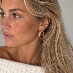 "Freja" gold hoops (medium)