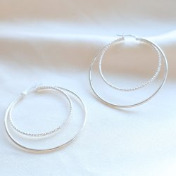 "Freja" silver hoops (large)