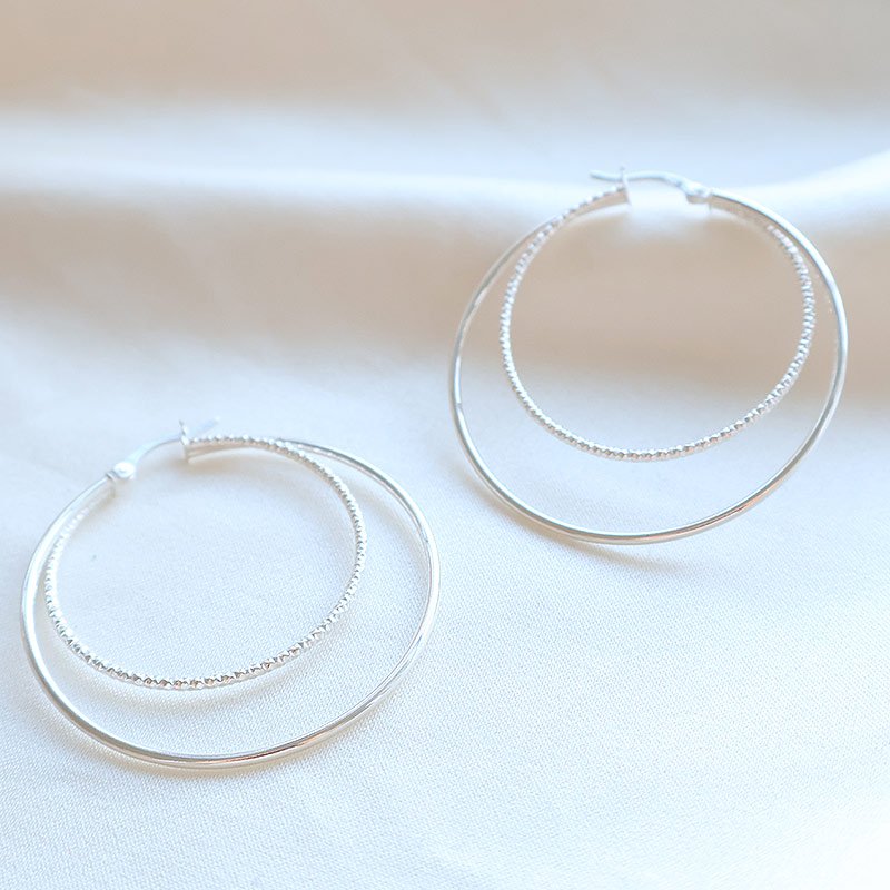 "Freja" silver hoops (large)