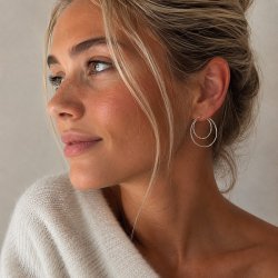 "Freja" Hoops � 2in1 Silver Earrings (medium)
