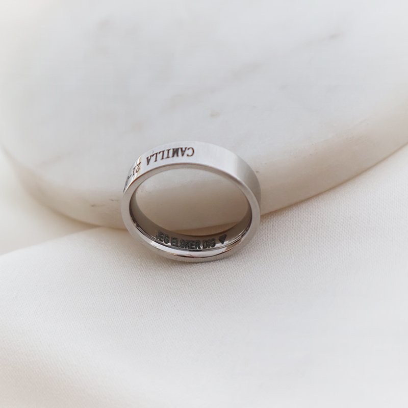  "Gamma" simple semi-wide silver ring for men