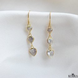 "Lunelle" Heart Earrings - 18K forgyldt slv