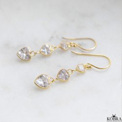 "Lunelle" Heart Earrings - 18K forgyldt slv