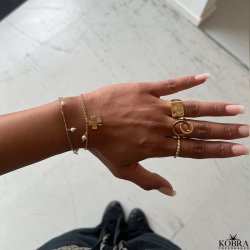  "Felicity" 18 karat forgyldt firklver armbnd inklusiv gravering