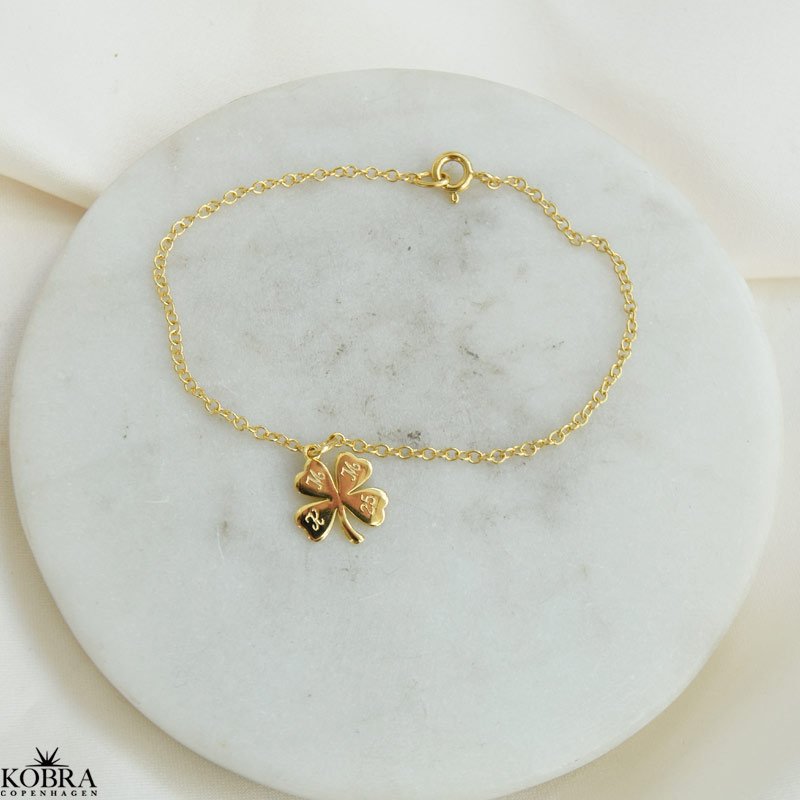  "Felicity" 18 karat forgyldt firklver armbnd inklusiv gravering