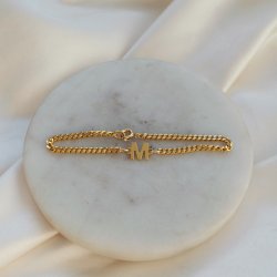 "Hayes" gullbelagt armb�nd med brevet ditt