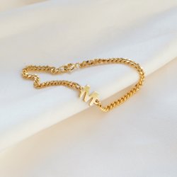 "Hayes" gullbelagt armb�nd med brevet ditt