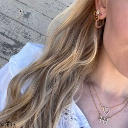 "Everlasting" guld halskęde med Infinity samt hjerte med sten