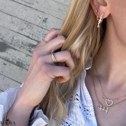 "Hattie" 18 karat forgyldt hammerslet 3i1 ring