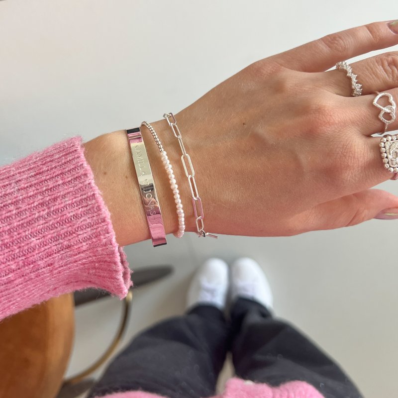 "Love Notes" Silverarmband med Personlig Gravyr