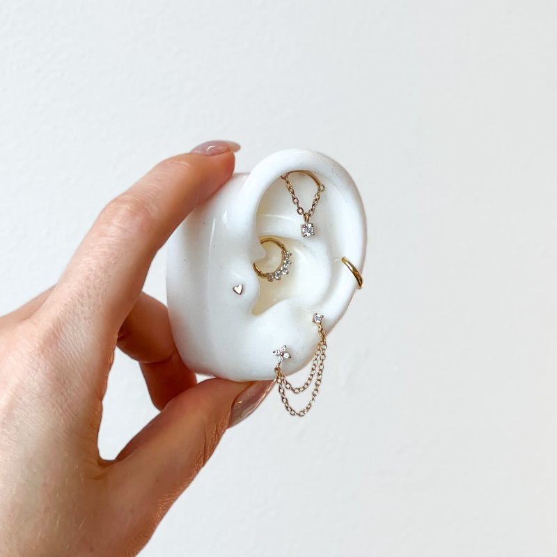 "Crushing" mini hjerte piercing