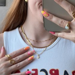 "Sigrid" hjerteformet halskjede med livets tre i gull