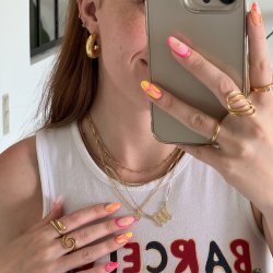 "Wish" gold fourclover necklace with stones