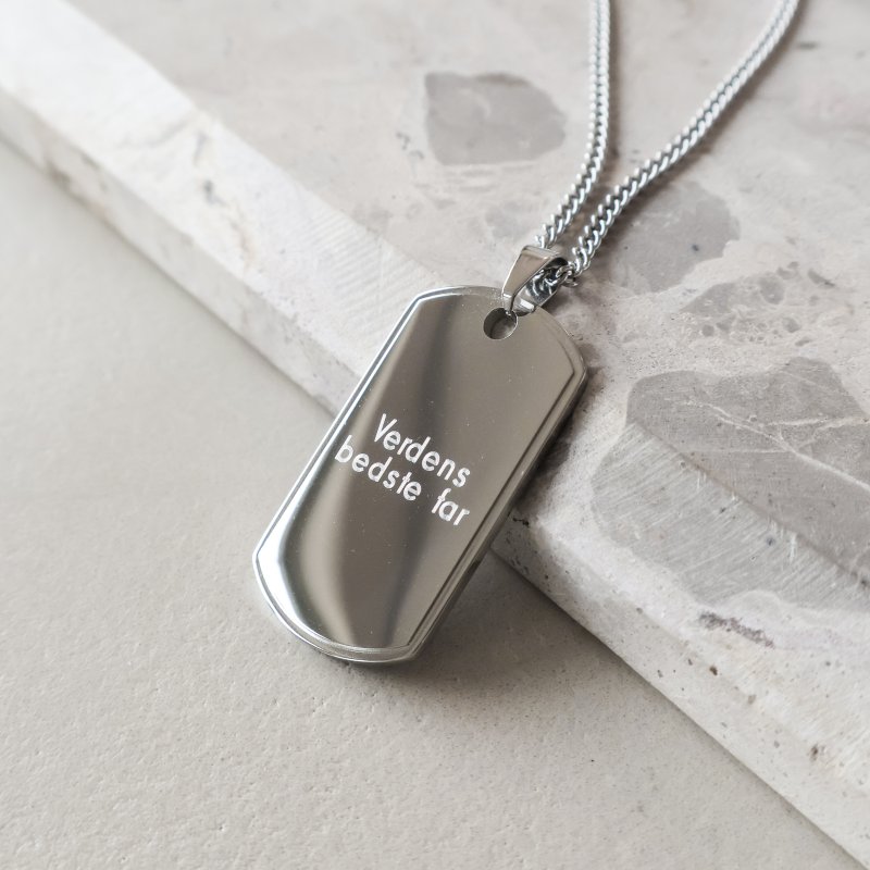 "Salem" dog tag in stainless steel with engraving