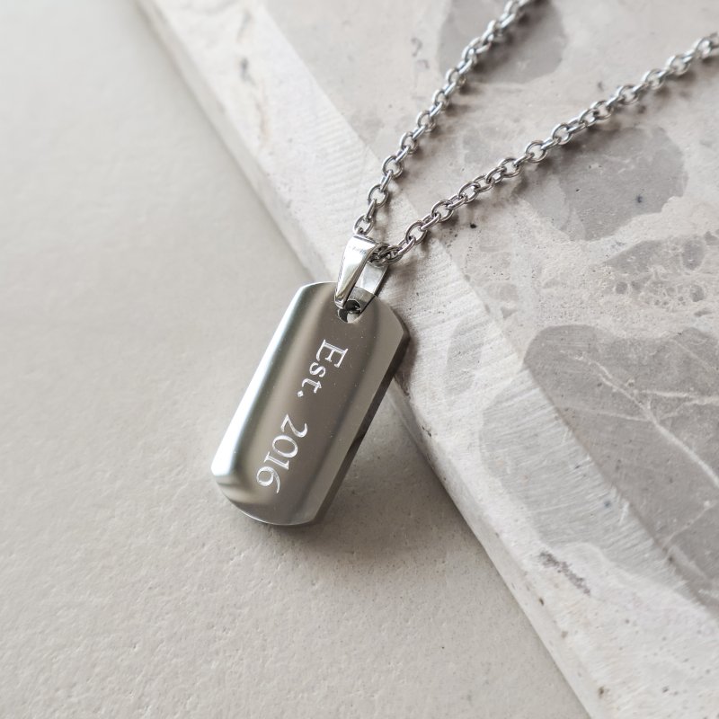 "Tyler" Stainless Steel Dog Tag with Your Engraving