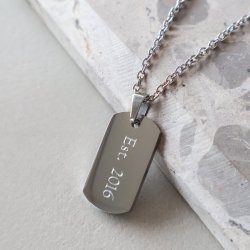 "Tyler" Stainless Steel Dog Tag with Your Engraving