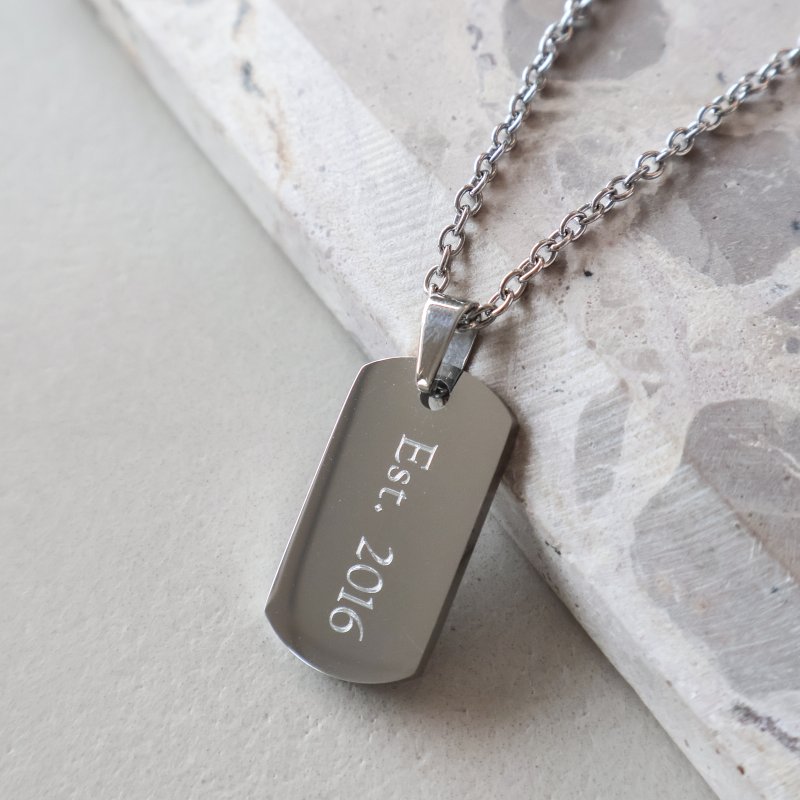 "Tyler" Stainless Steel Dog Tag with Your Engraving