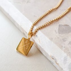 "Trend" necklace in 18K gold-plated stainless steel with cross engraving