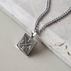 "Trend" steel necklace with cross engraving