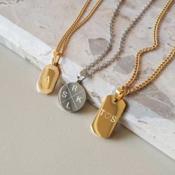 "Tarot" necklace in 18K gold-plated steel with engraving