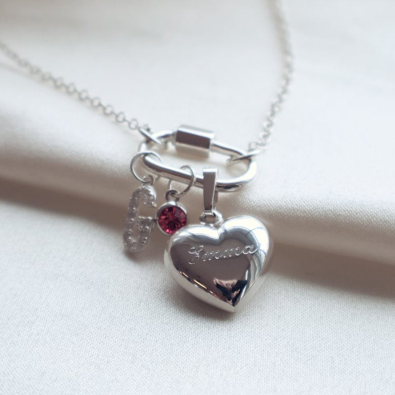 "Charm Club" silverhalsband med l�s f�r charms