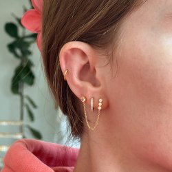 "Iris" guld k�de �rering til 2 huller (s�t)