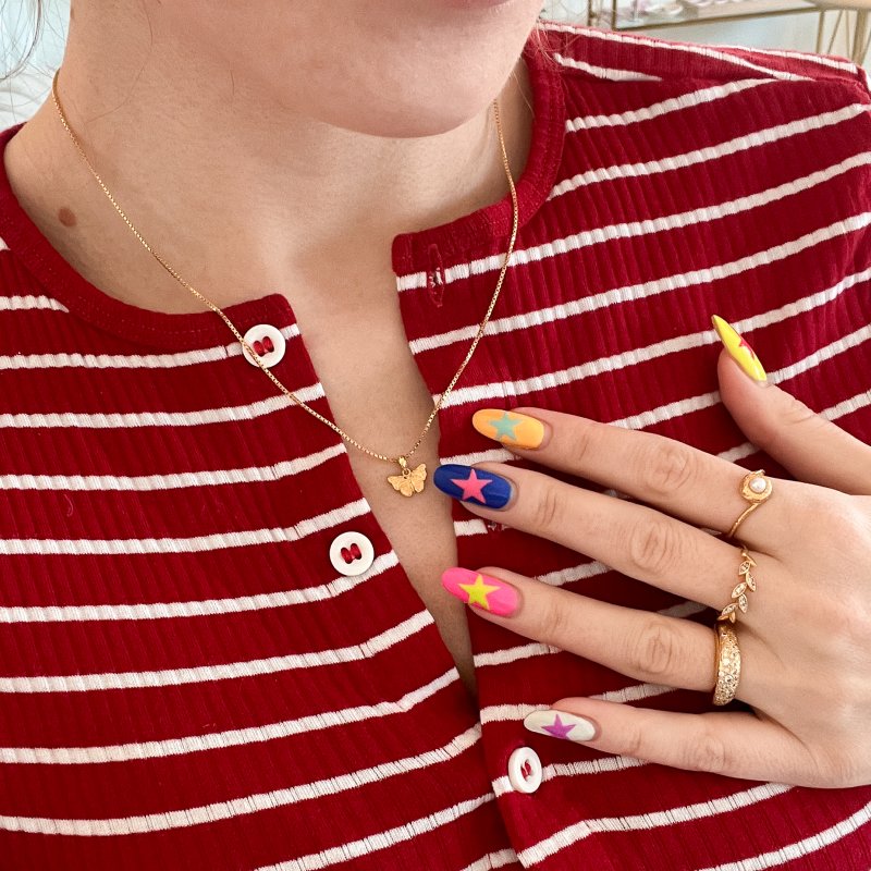 "Luma" Charm - gull sommerfugl