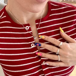 "Luma" Charm - s�lv sommerfugl