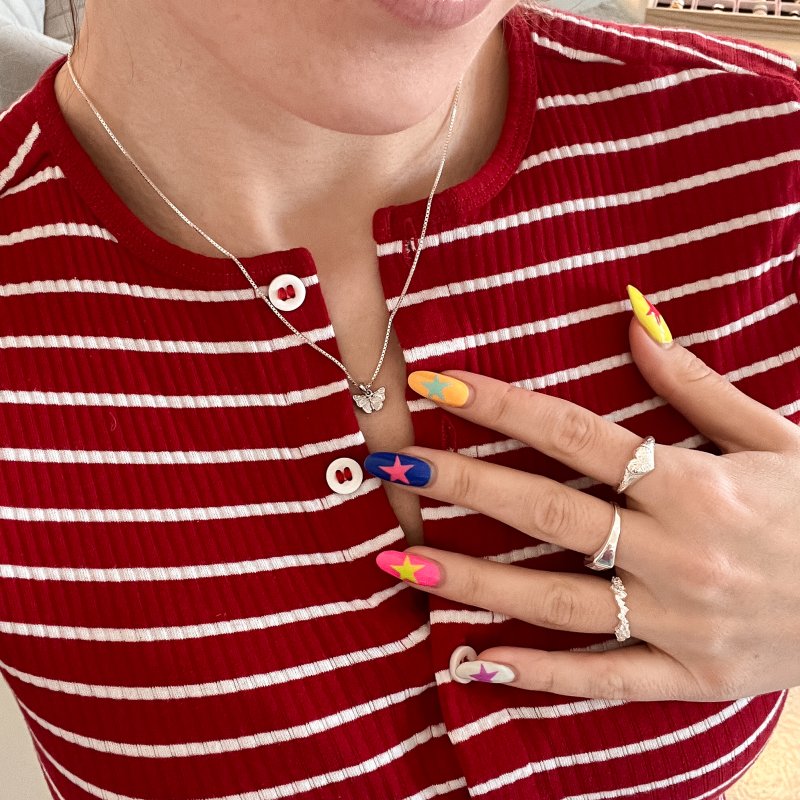 "Luma" Charm - s�lv sommerfugl