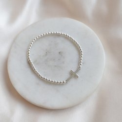 "Kada" armb�nd i sterling s�lv med kors