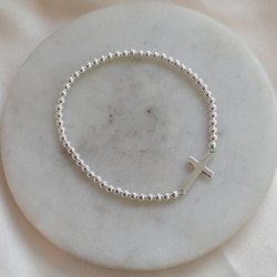 "Kada" armb�nd i sterling s�lv med kors