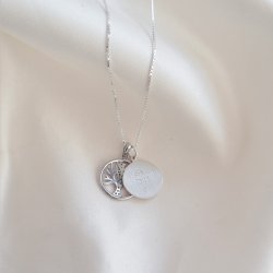 "Liv" halsk�de i sterling s�lv med livets tr� og personlig gravering