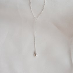 "Liva drop" necklace with heart in sterling silver