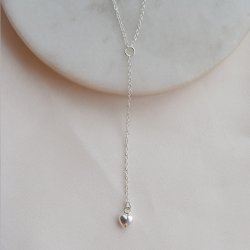 "Liva drop" necklace with heart in sterling silver
