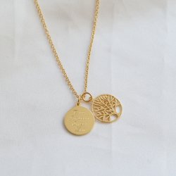 Livets tr�dhalsband i guld med gravyr