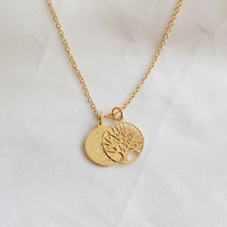 Livets tr�dhalsband i guld med gravyr