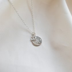 "Lost Without You" halsk�de i matteret eller blankt sterling s�lv med kompas og anker - inklusiv personlig gravering