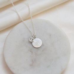 "Lost Without You" halsk�de i matteret eller blankt sterling s�lv med kompas og anker - inklusiv personlig gravering