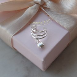 "Lumi" earcuff med hjerte i s�lv