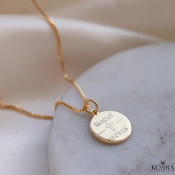 Konfirmationssmykke - 18 karat forgyldt halsk�de med indgravering